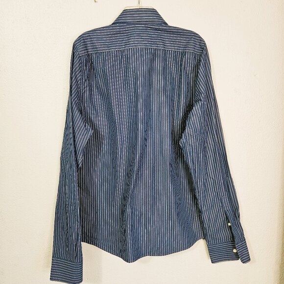 Abercrombie & Fitch Men's Blue and White Minimalist Casual Shirt SZ XXL - Picture 5 of 7